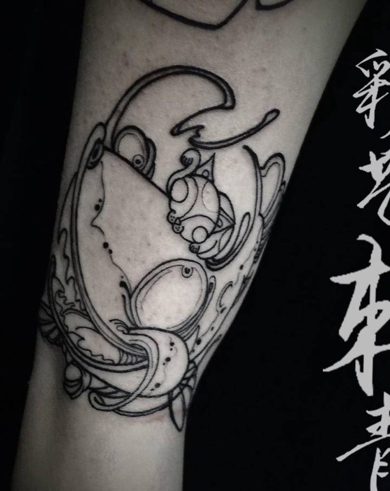 可爱小图 线条纹身图片_手臂Old SchoolNew School纹身图案