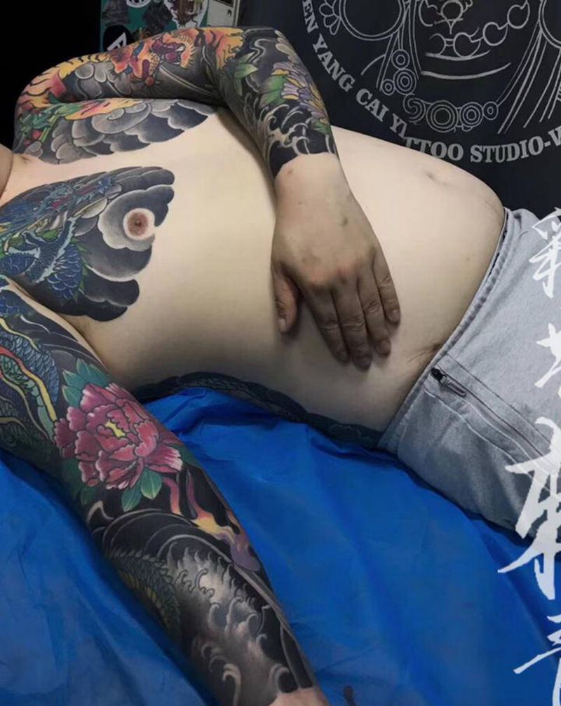 修改进度一丢丢纹身图片_手臂老传统纹身图案