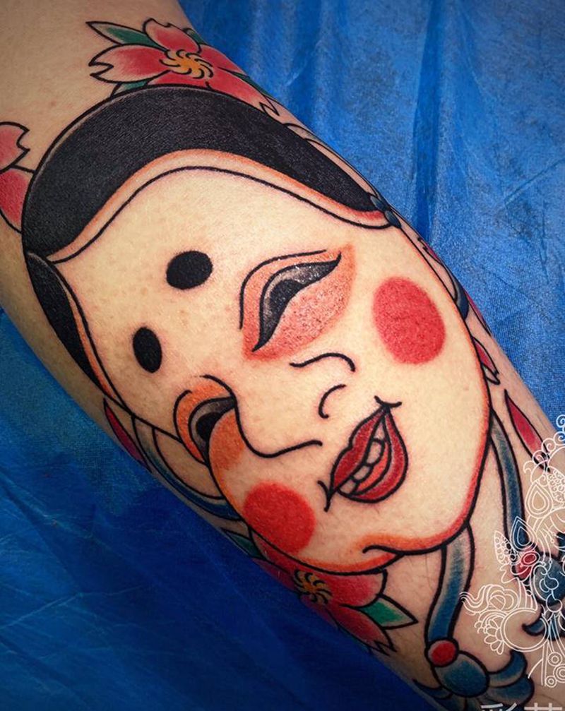 店内日式小图纹身图片_腿部老传统纹身图案