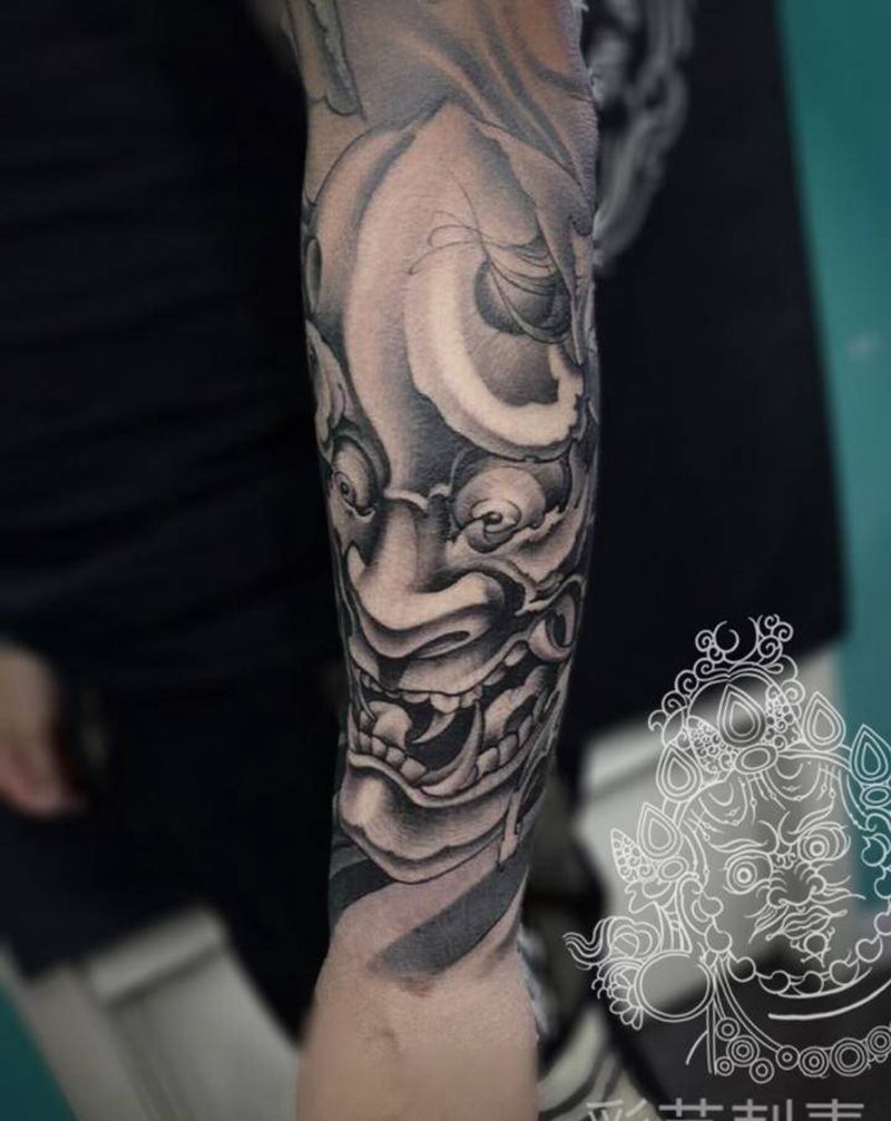 般若包小臂纹身图片_手臂新传统纹身图案