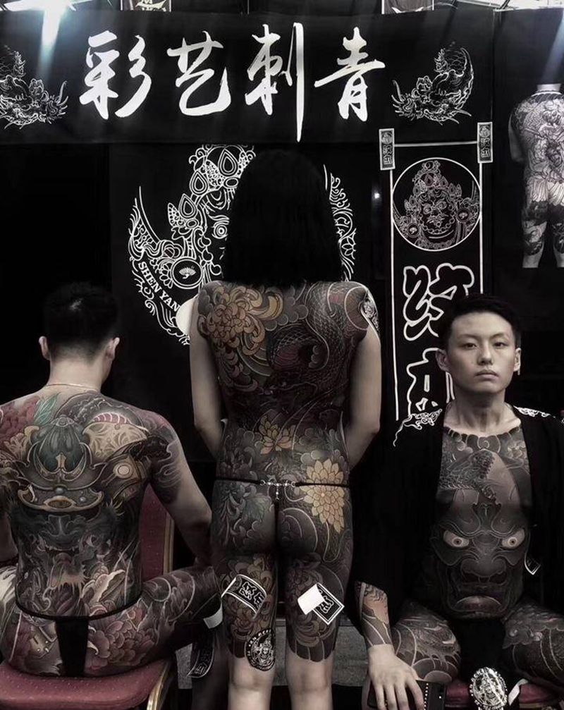 纹杰团队在西安 大唐纹身展纹身图片_背部胸部老传统新传统纹身图案