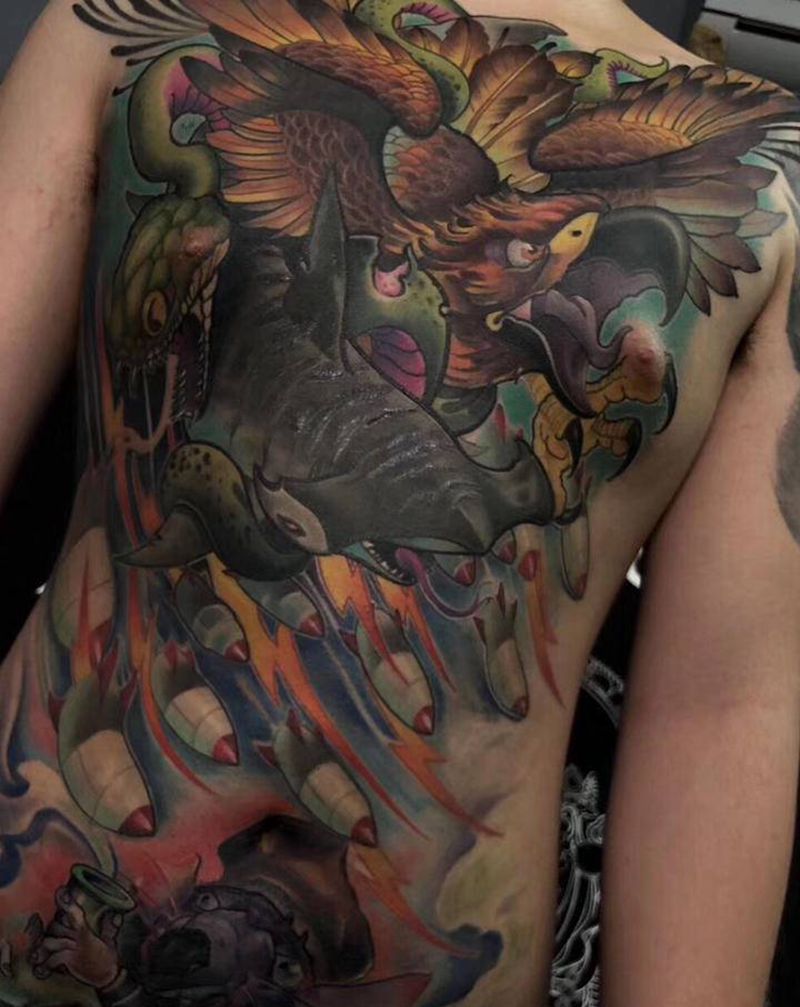 西安纹身展 亚军纹身图片_胸部New School纹身图案