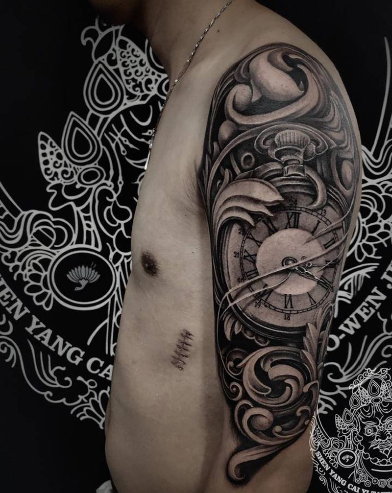 店内欧美纹身图片_手臂欧美写实纹身图案