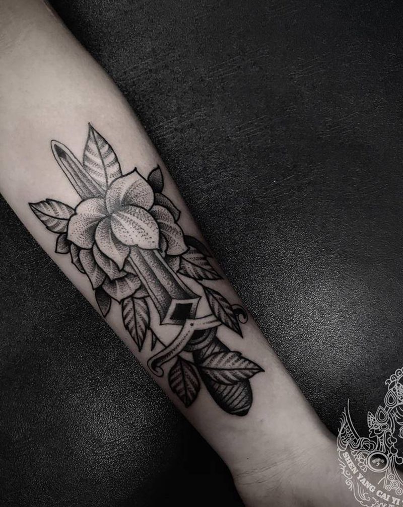 小清新纹身图片_手臂图腾点刺纹身图案