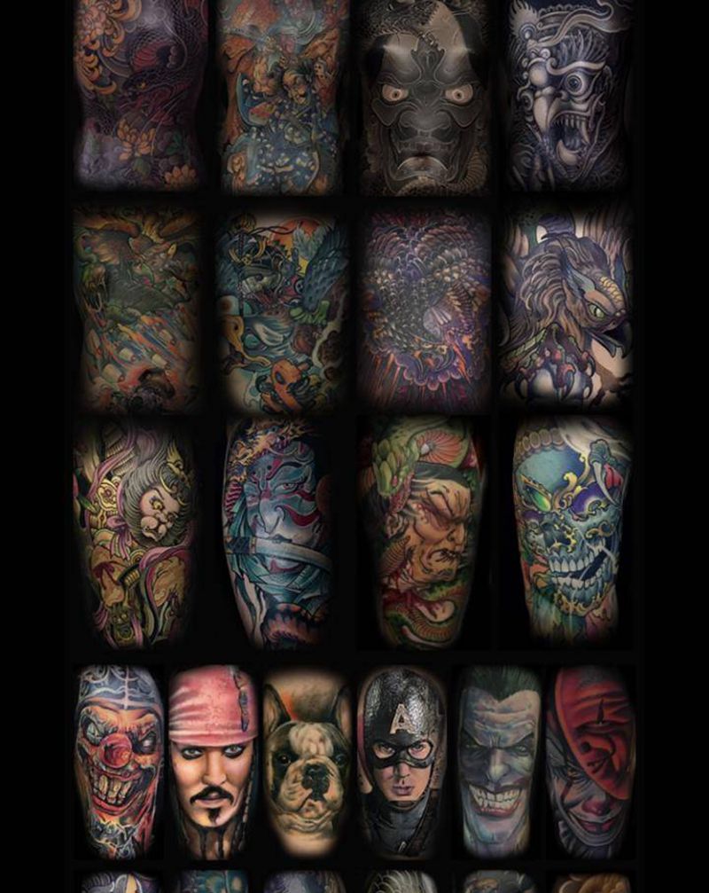 首席纹杰 作品纹身图片_背部胸部老传统欧美写实纹身图案