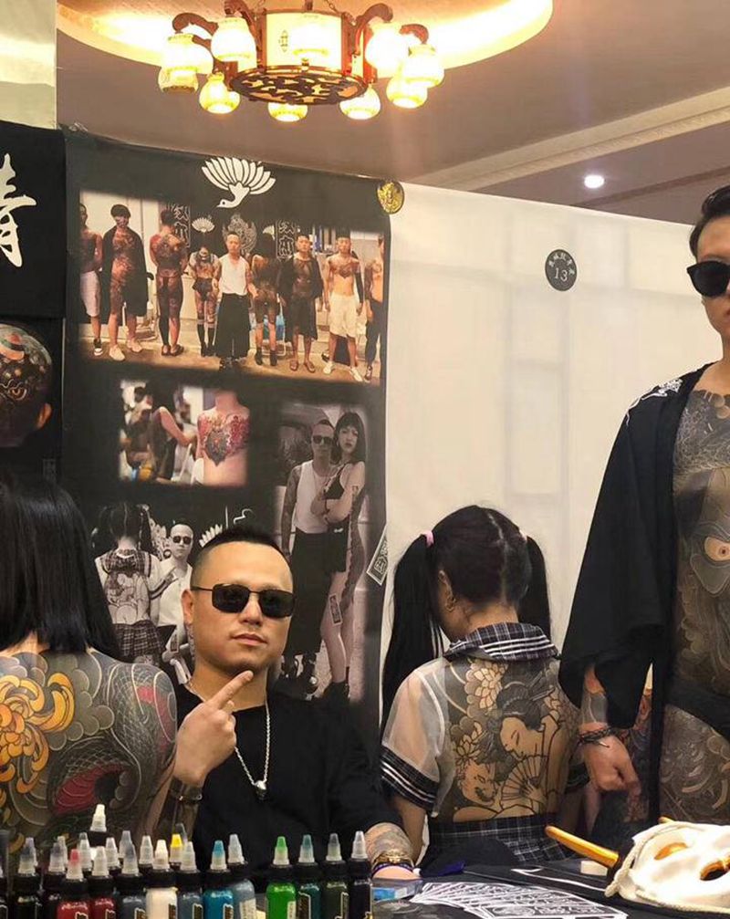 纹杰团队展会现场纹身图片_胸部背部新传统老传统纹身图案