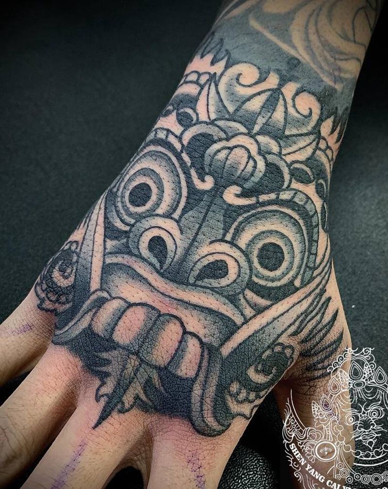 店内作品 手背纹身图片_手部新传统New School纹身图案