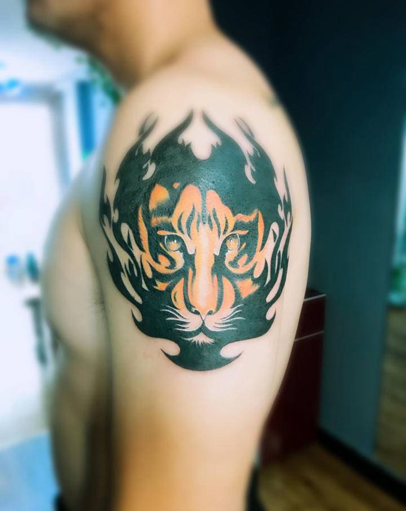 遮盖作品纹身图片_肩部手臂纹身图案