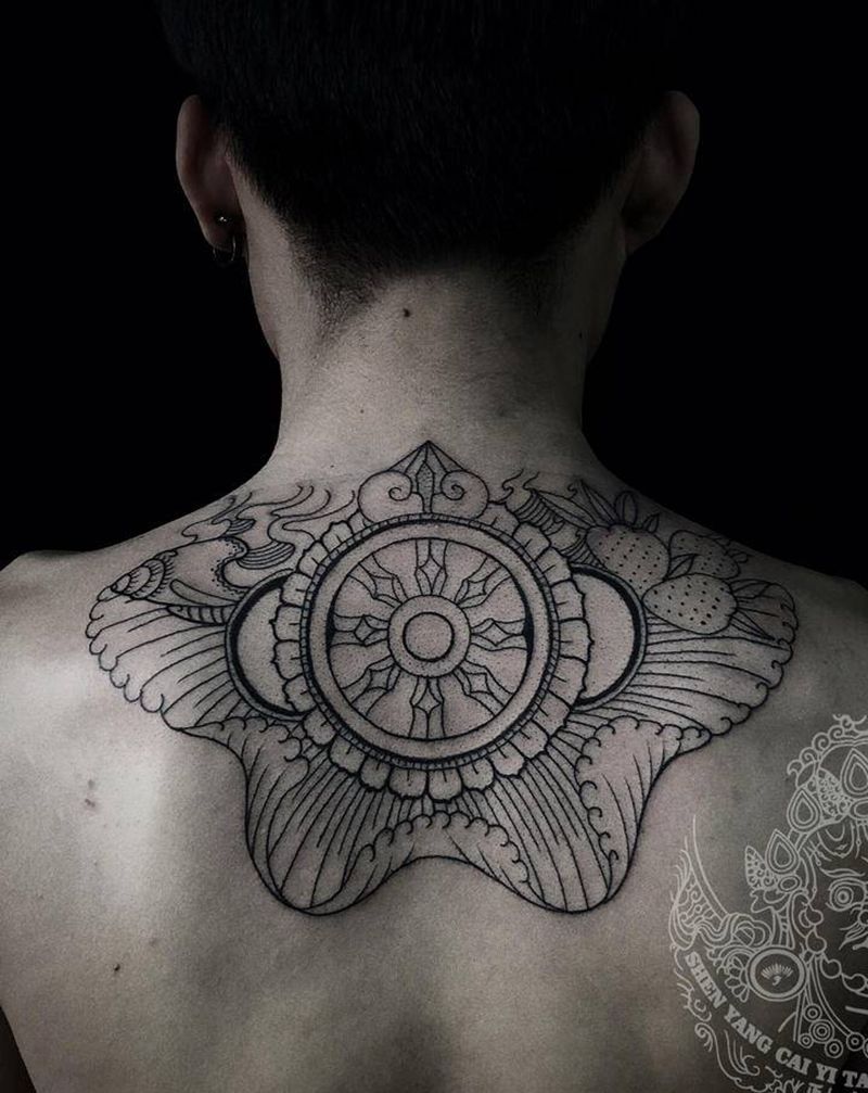 店内小清新纹身图片_肩部手臂图腾点刺纹身图案