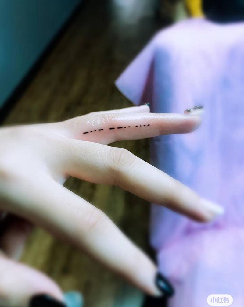 摩斯密码纹身图片_手部纹身图案