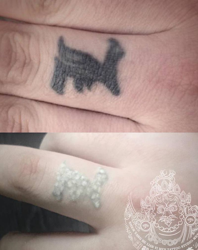 清洗纹身第一次纹身图片_手部新传统纹身图案