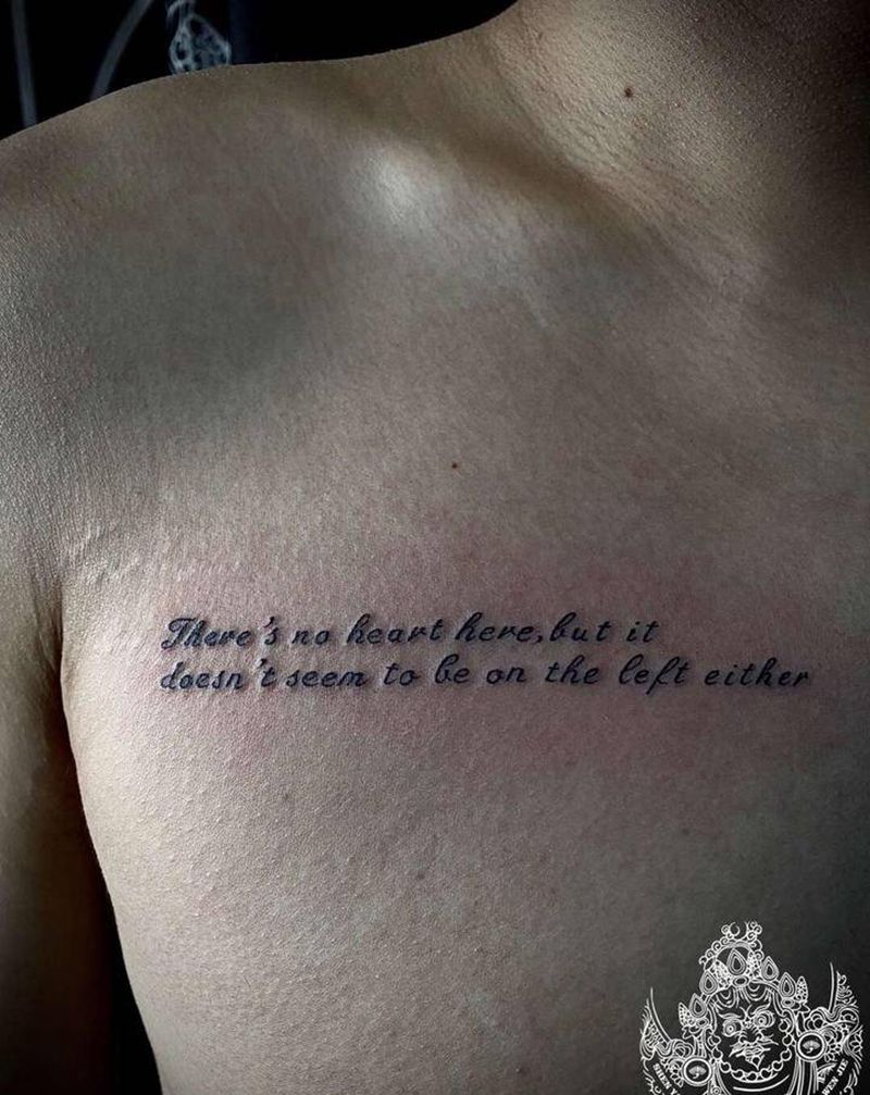 字母小清新纹身图片_背部胸部图腾点刺纹身图案