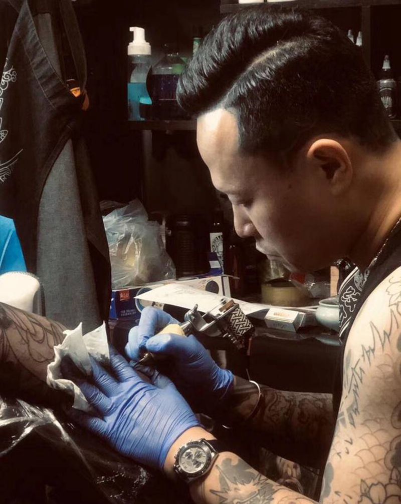 基础线已完成纹身图片_手臂老传统纹身图案