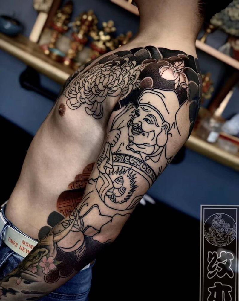 老传统首席老师工作纹身图片_手臂老传统纹身图案