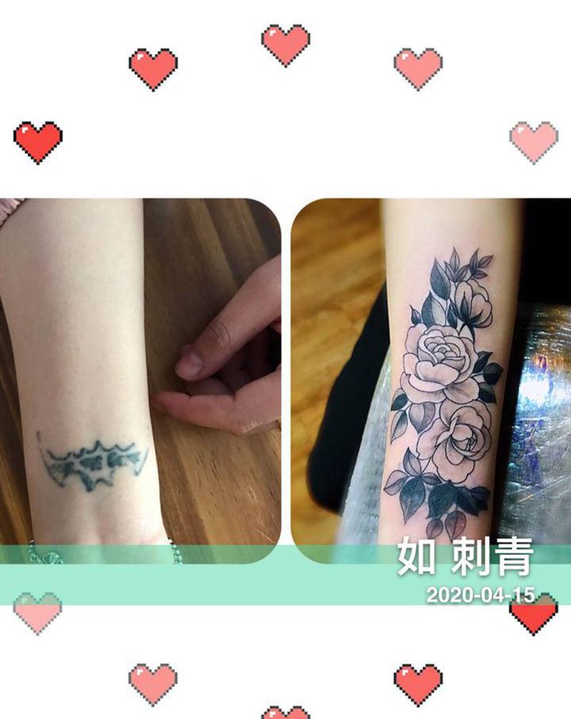 素花纹身图片_手臂纹身图案