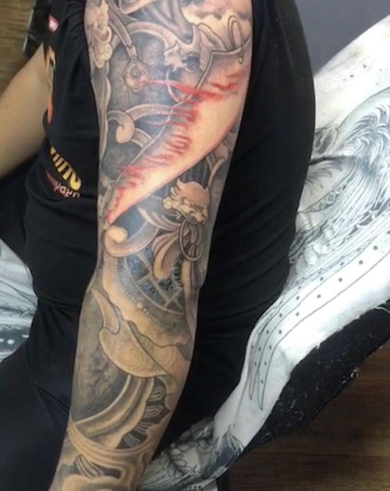 战神白起纹身图片_手臂纹身图案