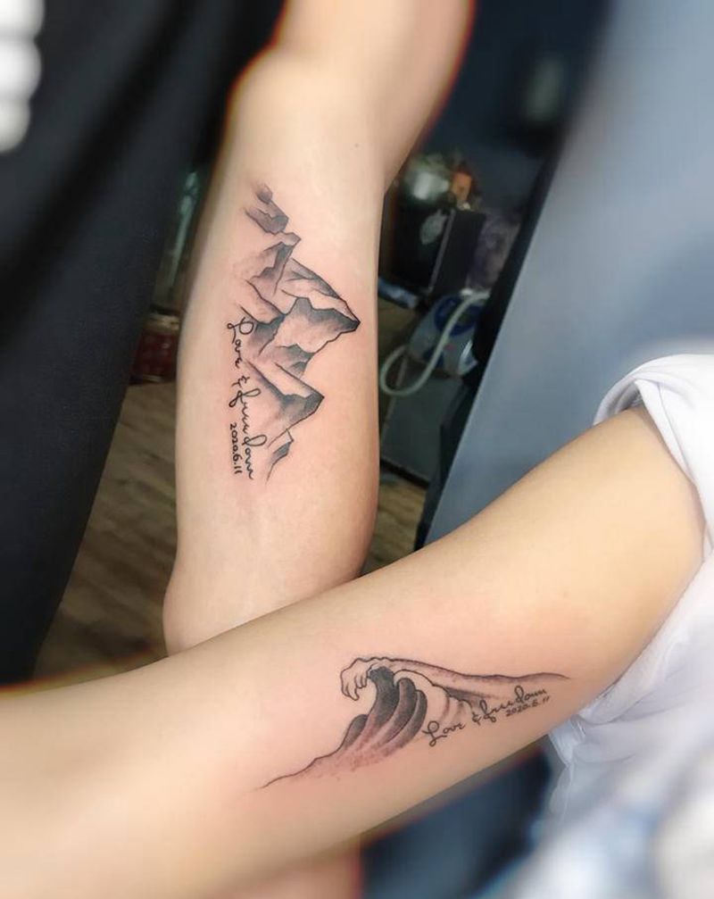 情侣纹身纹身图片_手臂纹身图案