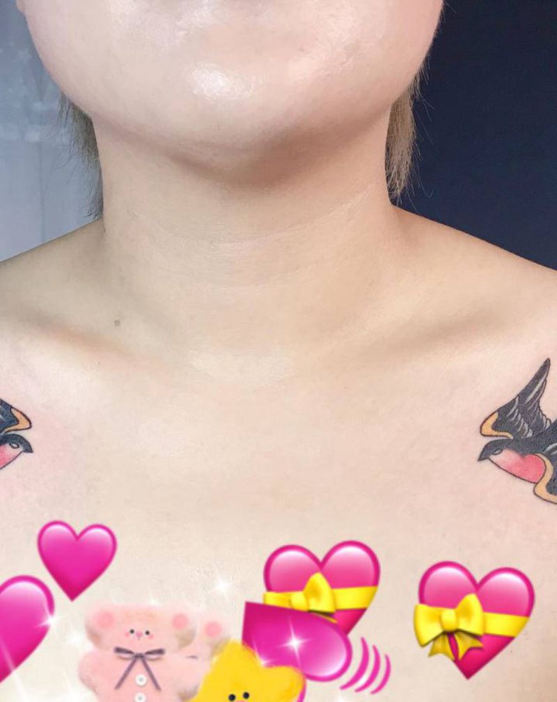 燕子纹身图片_肩部纹身图案