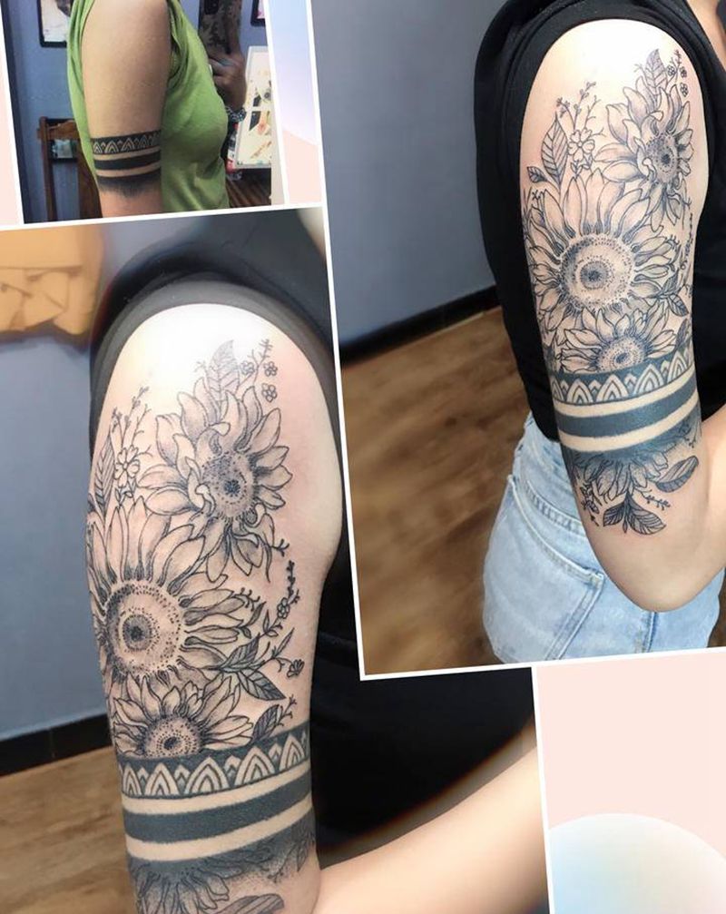 向日葵（旧图添加）纹身图片_手臂纹身图案