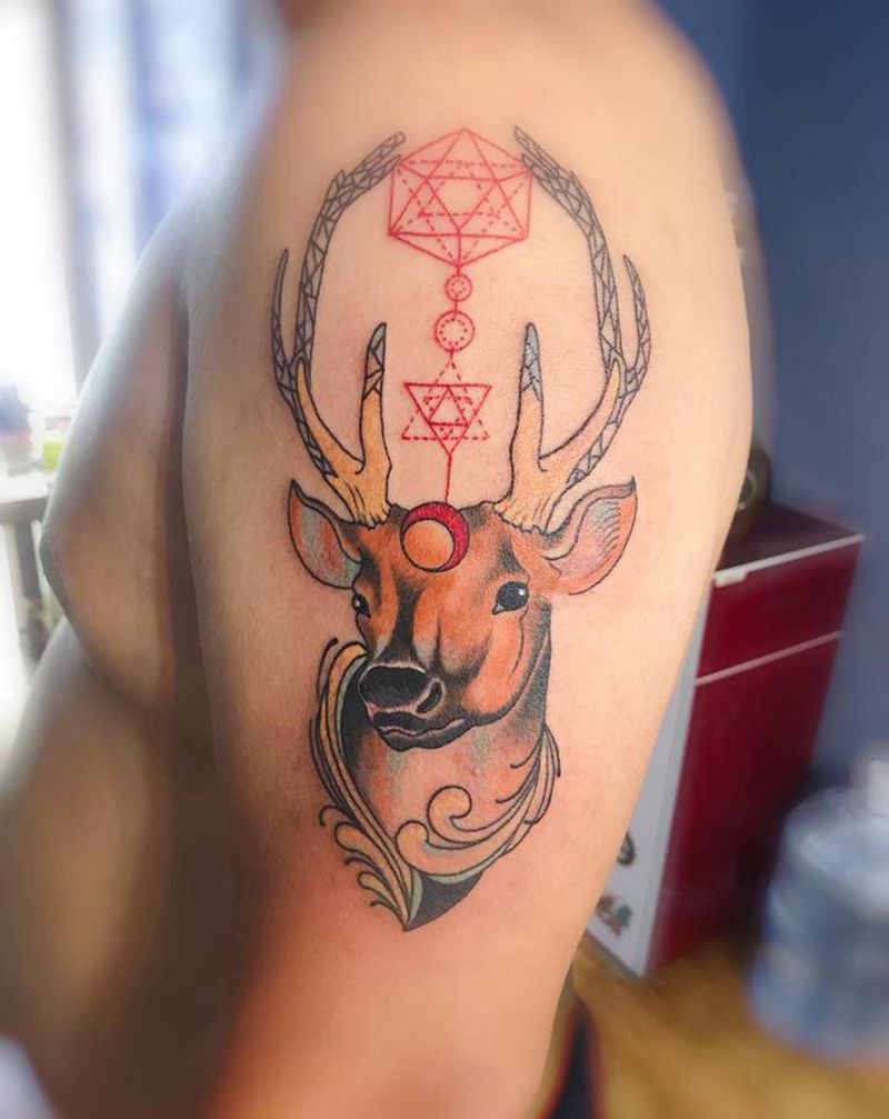 鹿先生纹身图片_手臂纹身图案