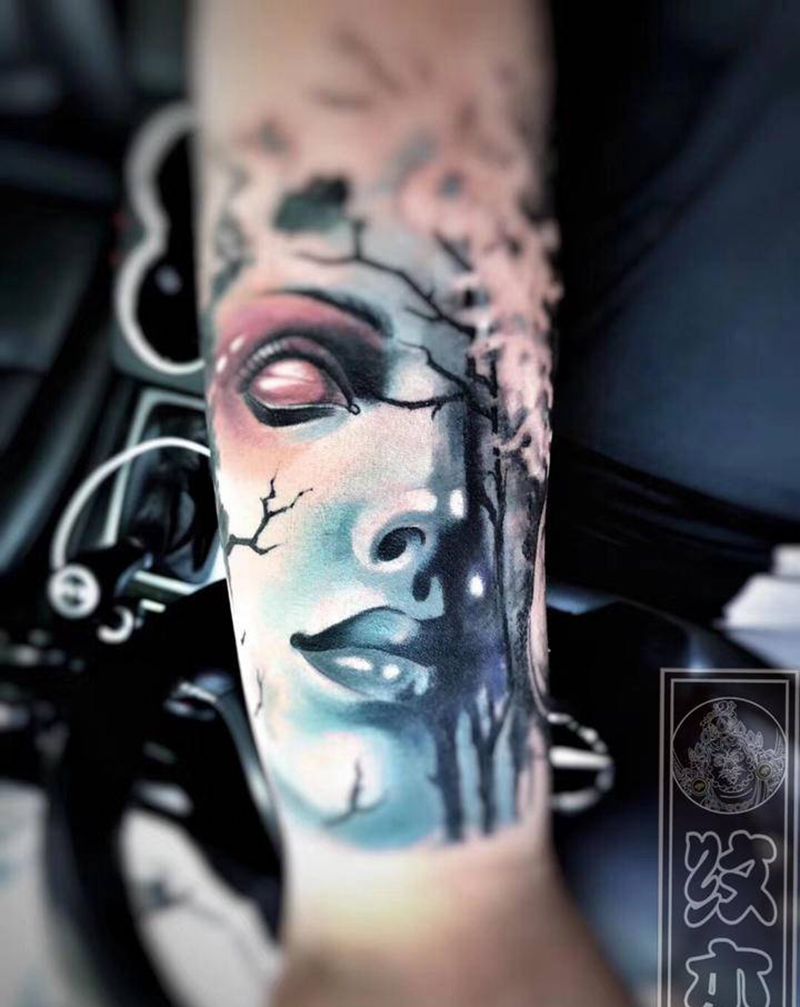 杰哥欧美纹身图片_手臂欧美写实纹身图案