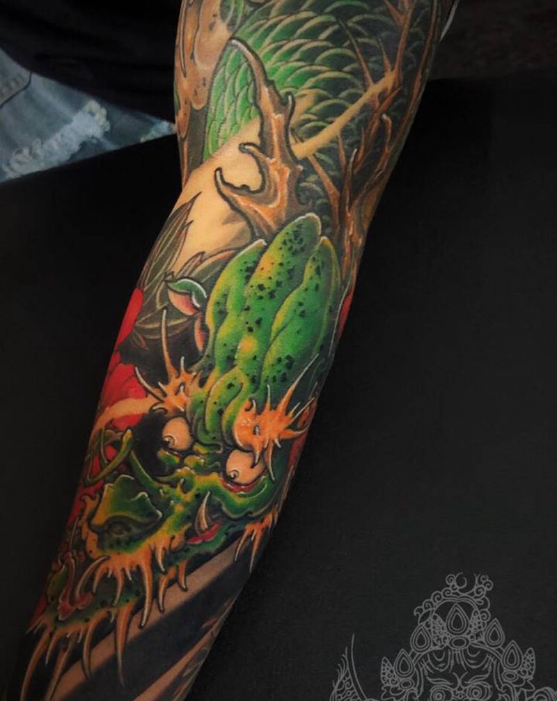 遮盖纹身图片_手臂新传统纹身图案