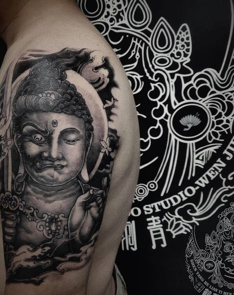 一念之间纹身图片_手臂新传统纹身图案