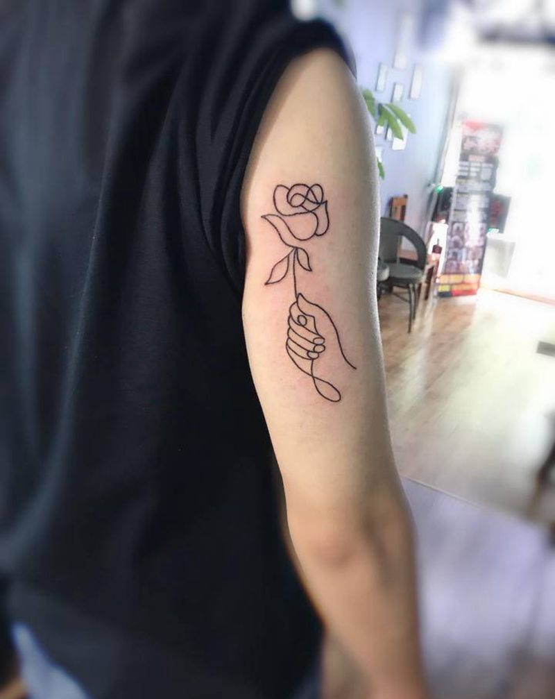 玫瑰纹身图片_手臂纹身图案