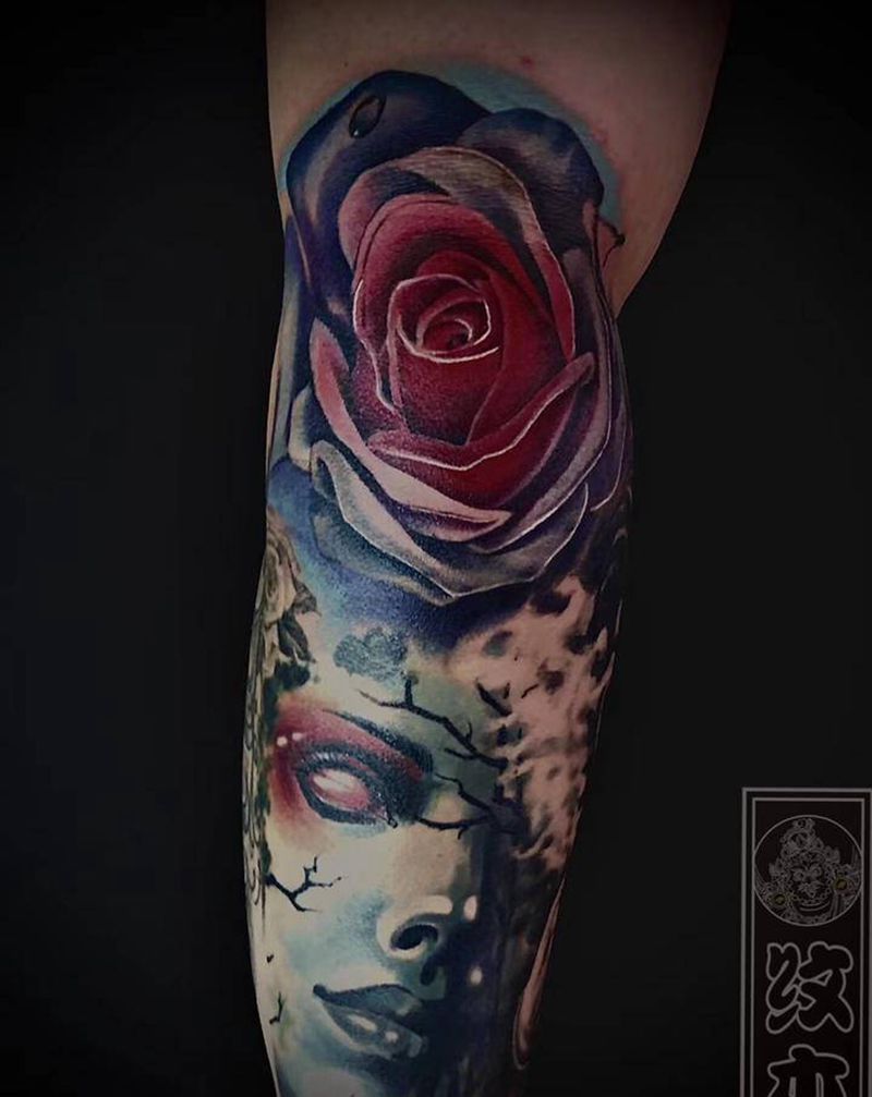 首席欧美纹身图片_手臂欧美写实纹身图案