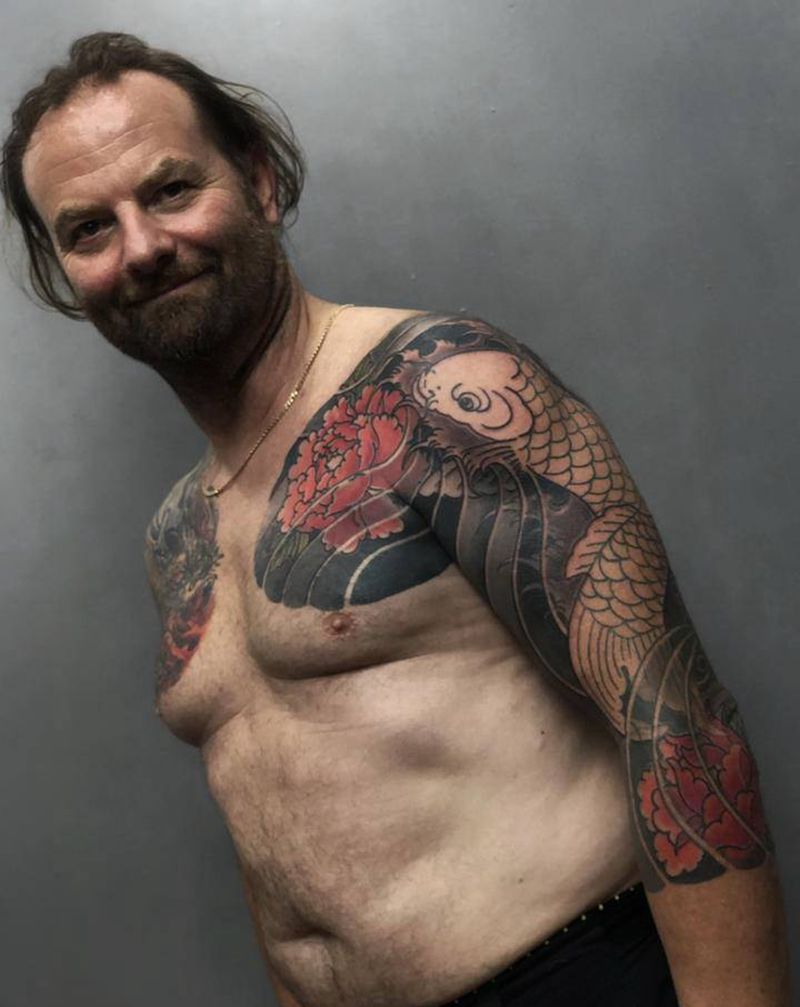 老传统七分纹身图片_肩部臀部老传统纹身图案