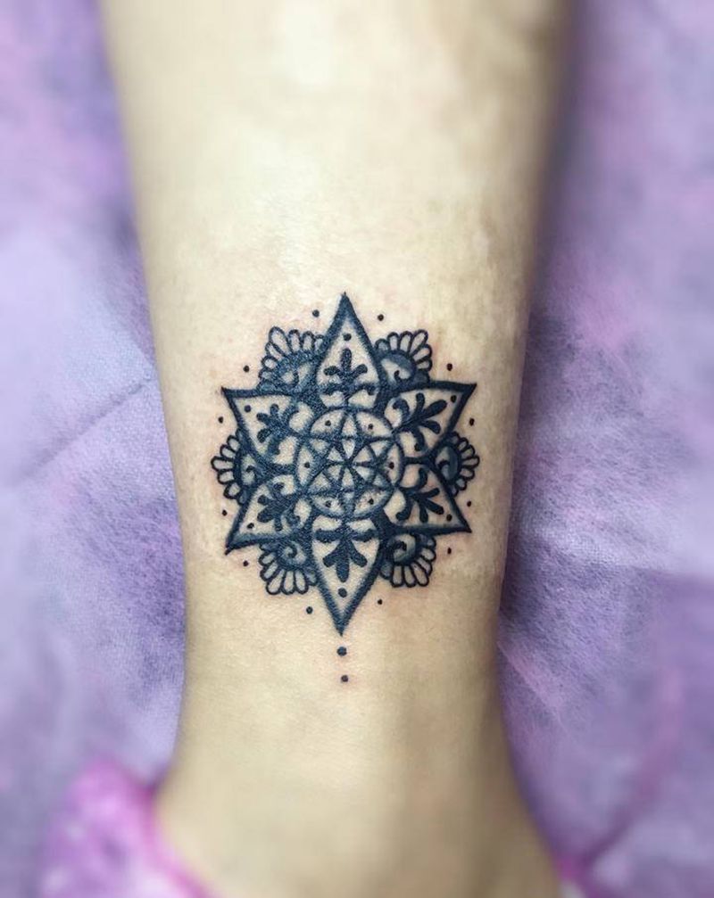 梵花修改纹身图片_腿部纹身图案