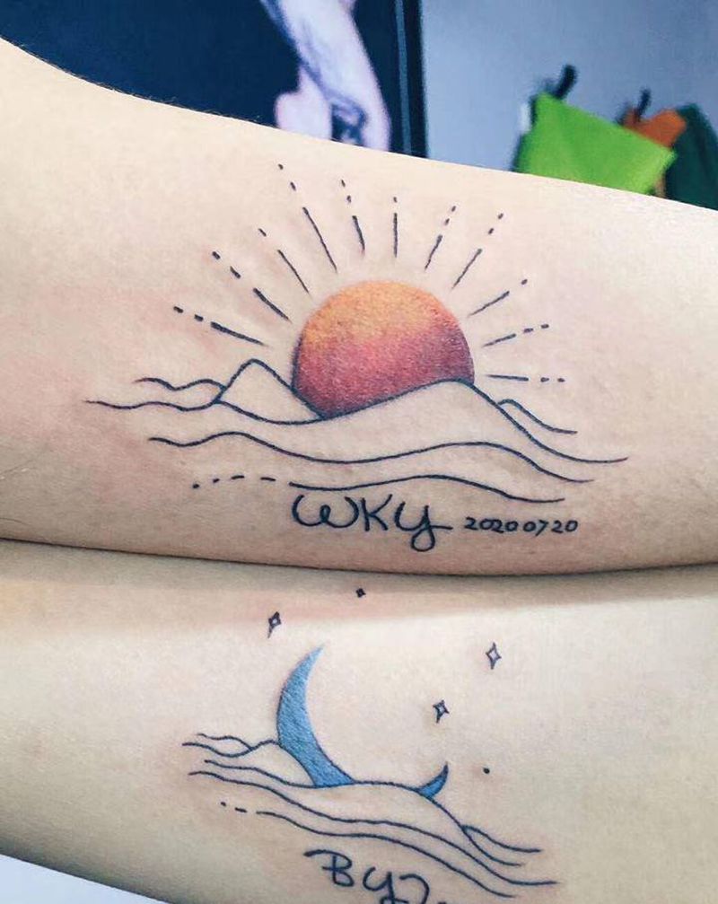 情侣纹身纹身图片_手臂纹身图案