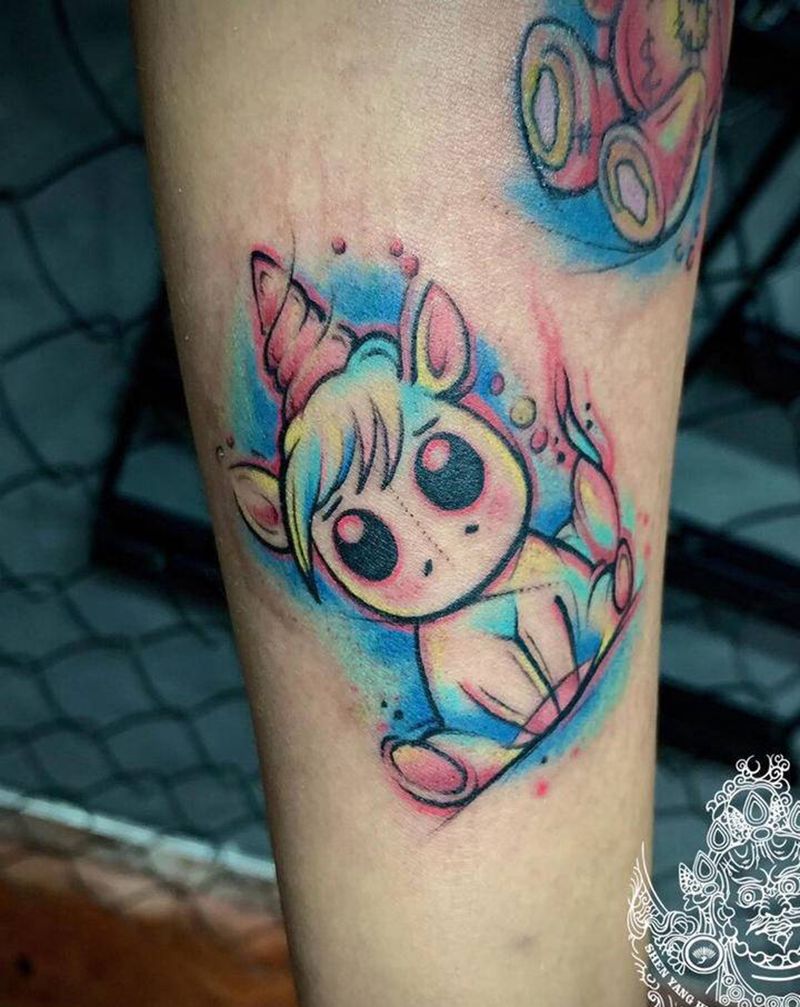 荧光小图纹身图片_手臂水彩纹身图案