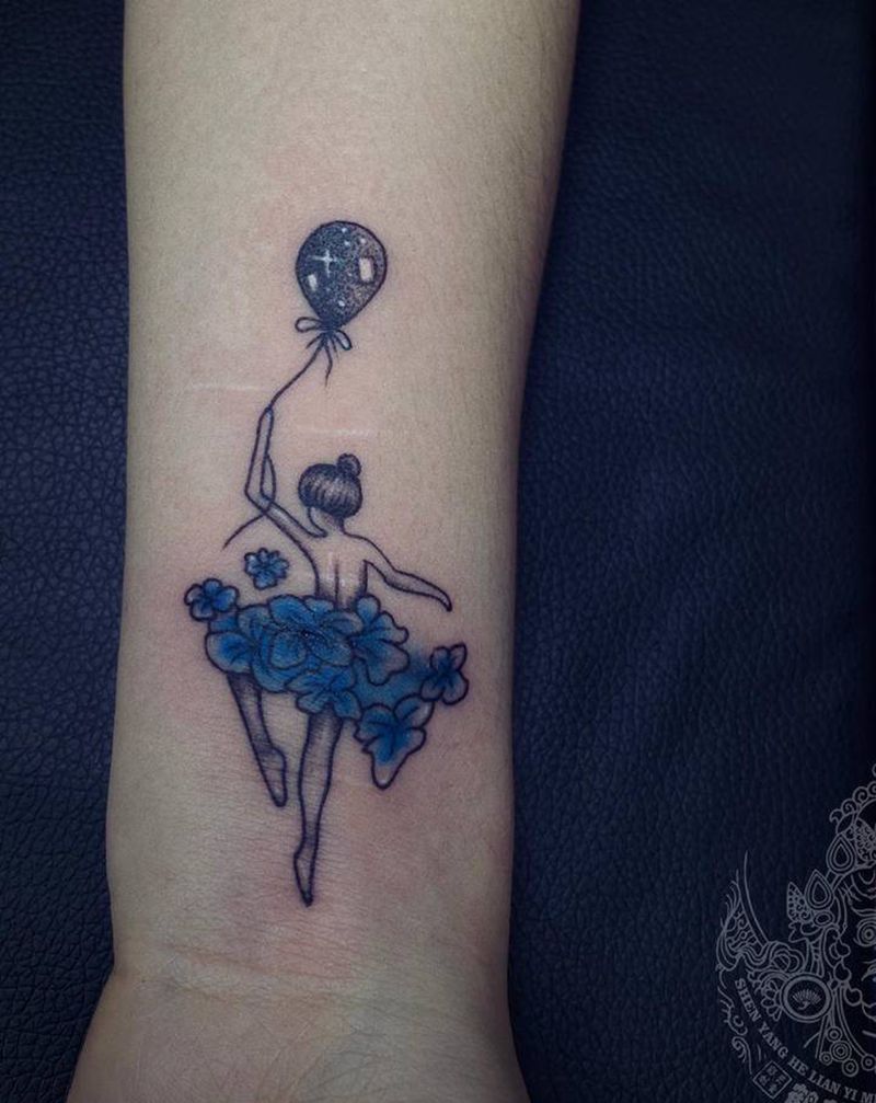 小清新纹身图片_手臂水彩纹身图案