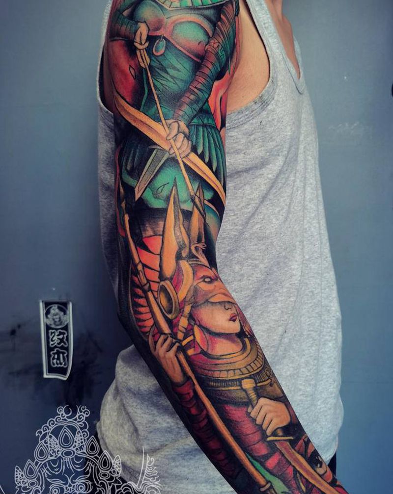 花臂欧美纹身图片_手臂欧美写实纹身图案