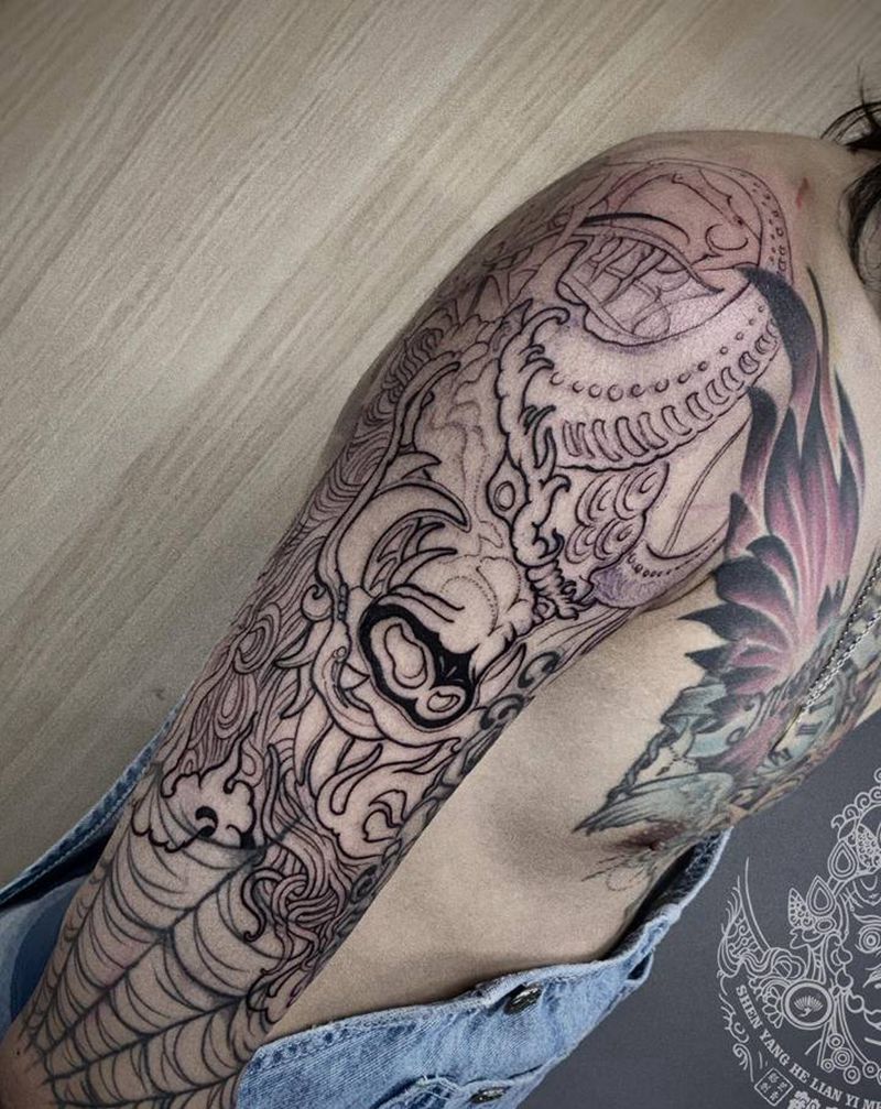 Newschool基础线纹身图片_手臂New School纹身图案