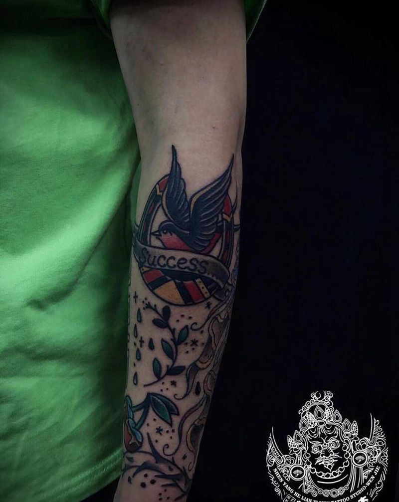 Oldschool纹身图片_手臂Old SchoolNew School纹身图案