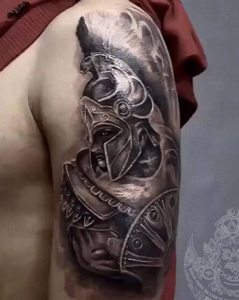 勇士的纹身纹身图片_手臂欧美写实纹身图案