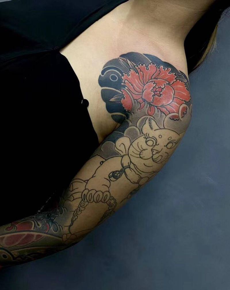 下次继续纹身图片_手臂新传统老传统纹身图案