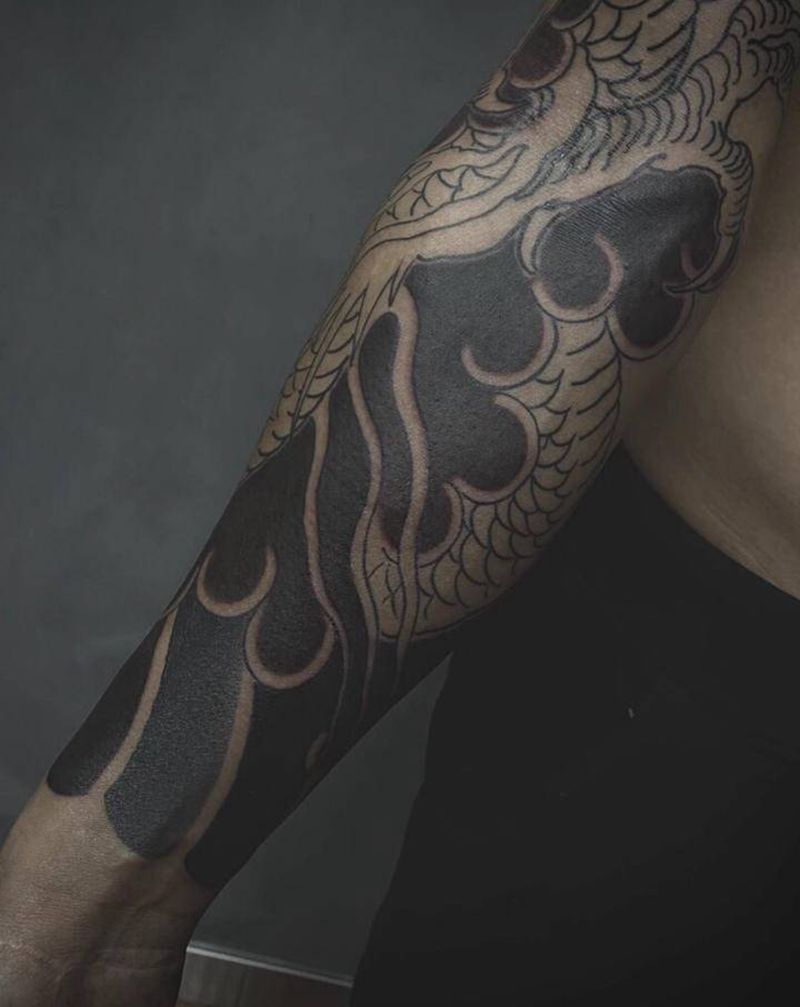 下次继续纹身图片_手臂新传统老传统纹身图案