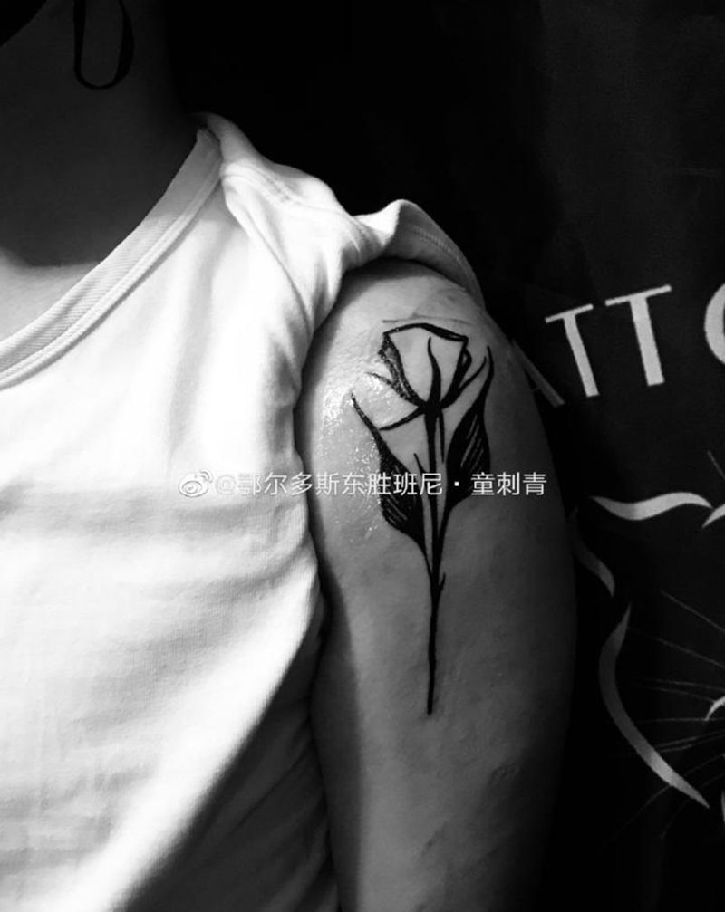 玫瑰纹身图片_手臂纹身图案