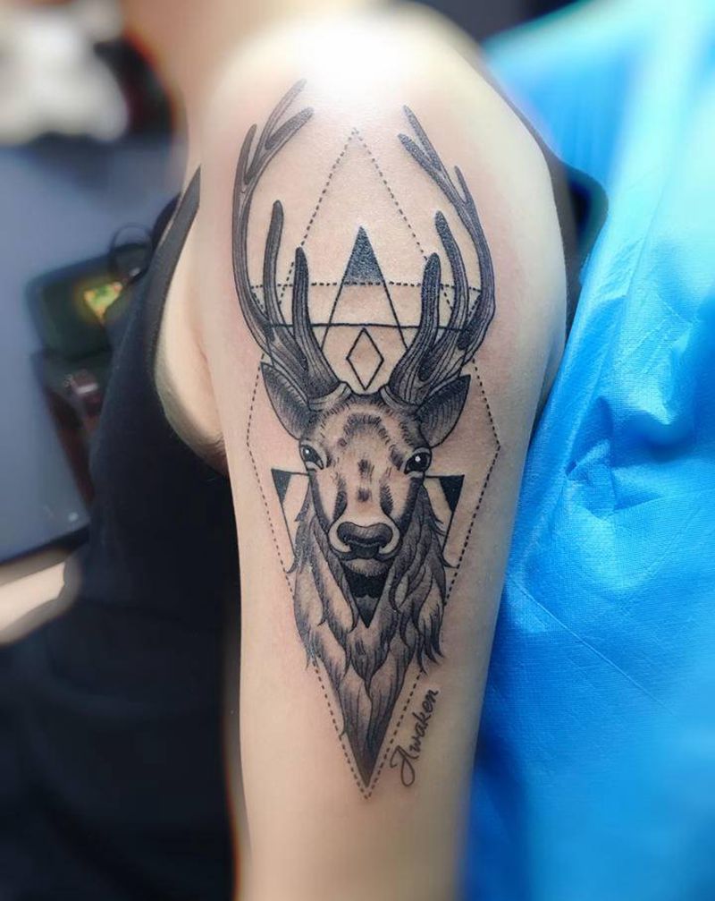 鹿先生纹身图片_手臂纹身图案