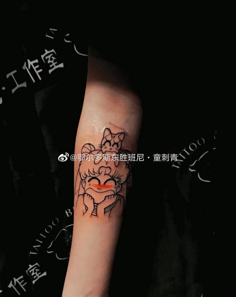 美少女纹身图片_手臂纹身图案