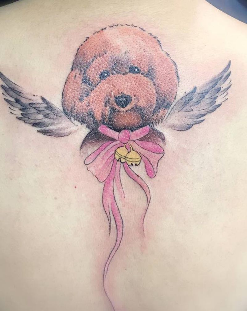 泰迪纹身图片_背部纹身图案