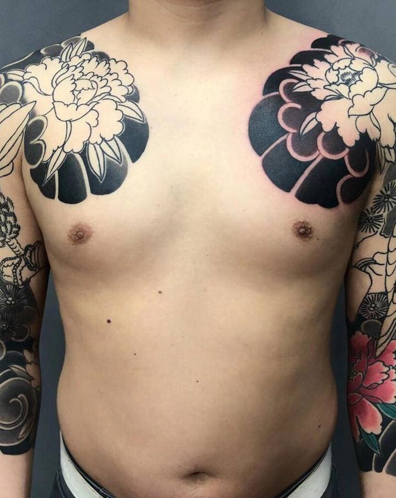 黑灰完成纹身图片_手臂老传统纹身图案