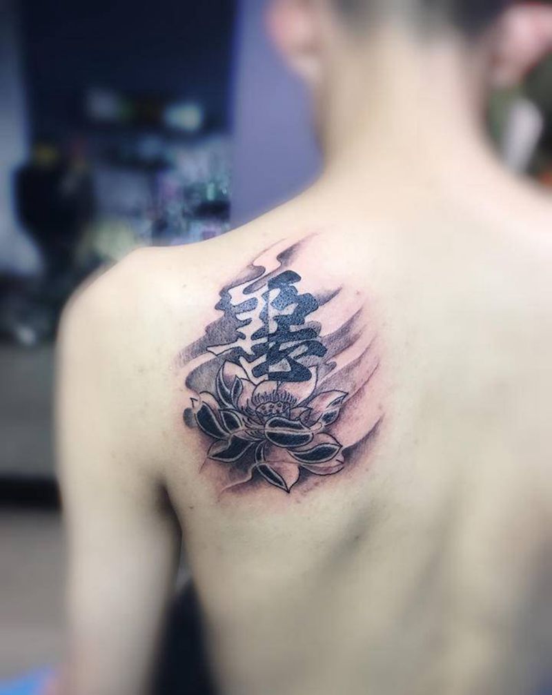 善恶纹身图片_背部纹身图案