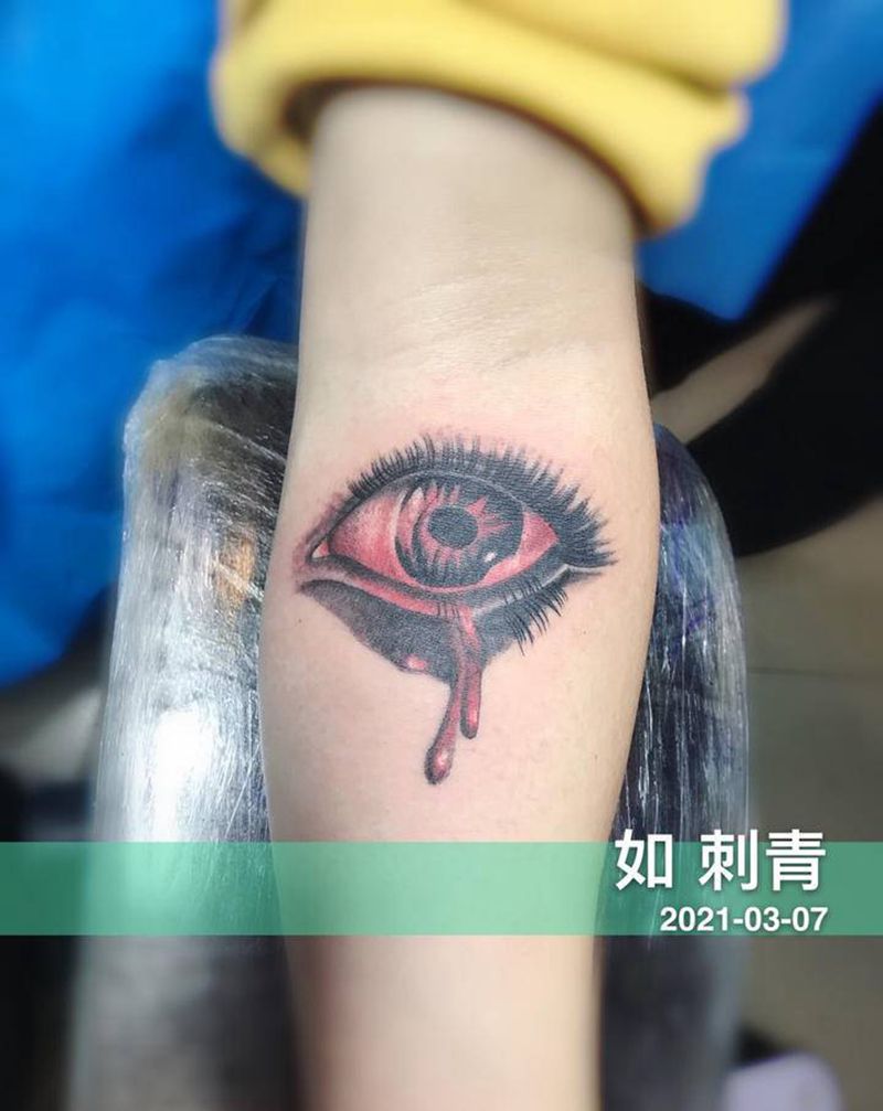 眼睛纹身图片_手臂纹身图案
