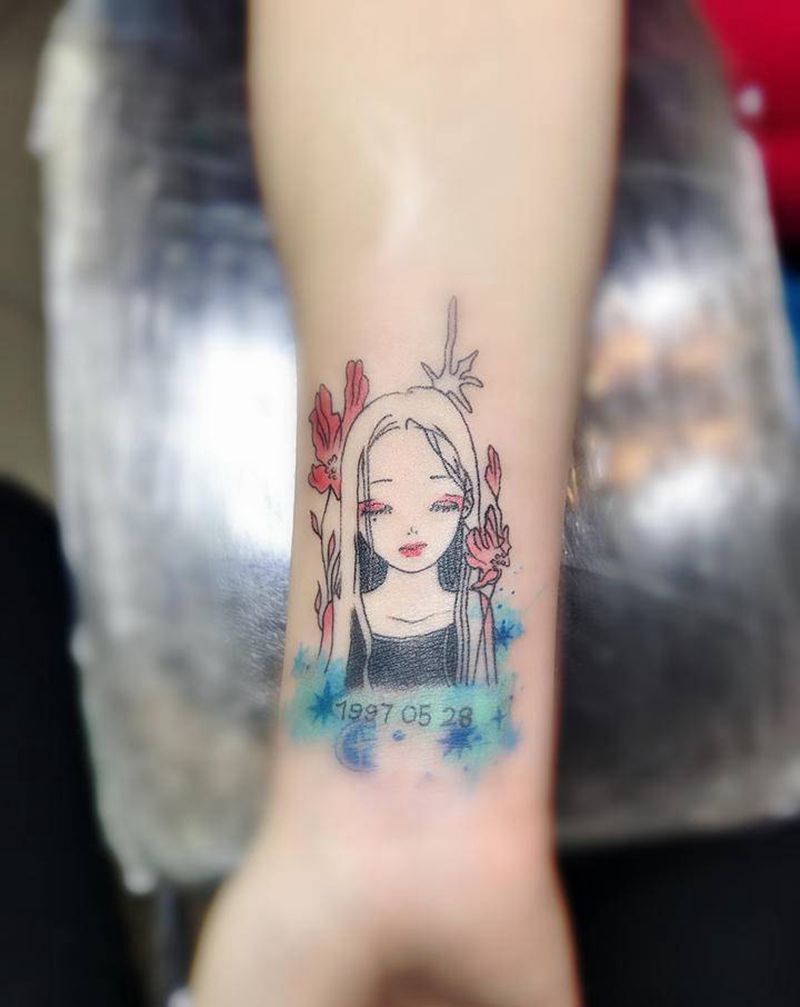 手腕字母覆盖纹身图片_手臂纹身图案