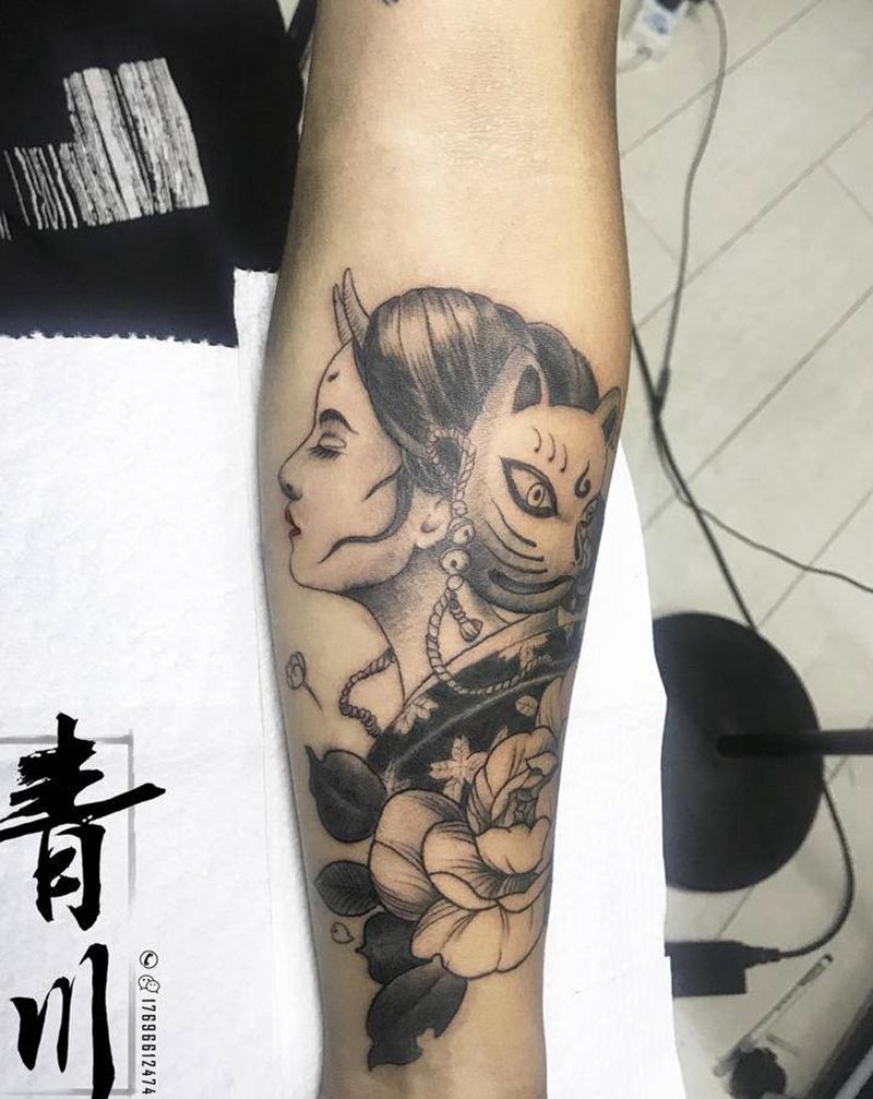 艺妓纹身图片_手臂纹身图案