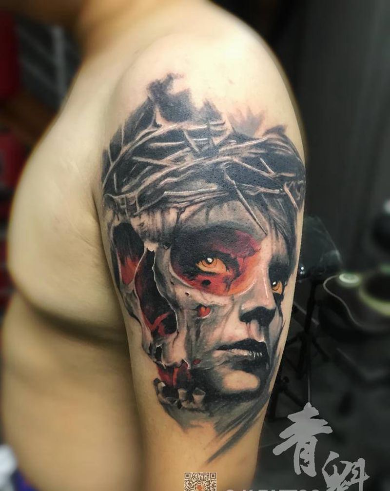 写实作品纹身图片_手臂欧美写实纹身图案